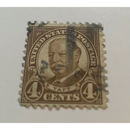 US #685 Taft 4c Stamp Used Canceled Postage American Presidents Four Cents Brown