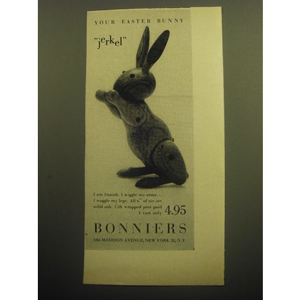 1958 Bonniers Toy Ad - Your Easter Bunny Jerkel