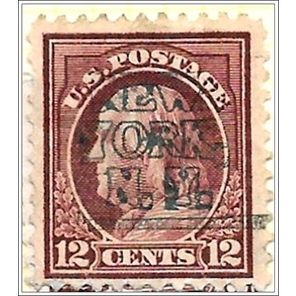 USA 1912 12 cents Claret Brown Franklin Used V1