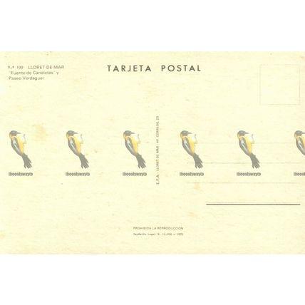 Lloret de Mar, Cost Brava, Spain, EFA 199 Postcard,1972