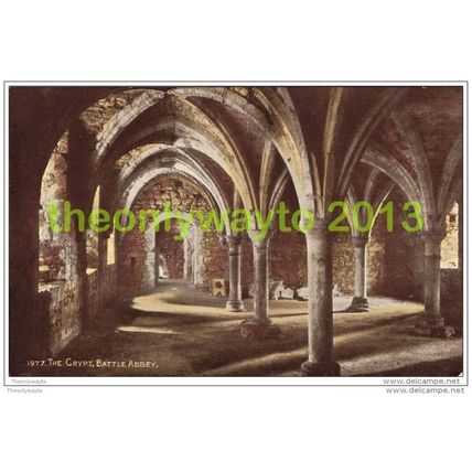CRYPT, BATTLE ABBEY, SUSSEX, ENGLAND, 1920s?, Postcard