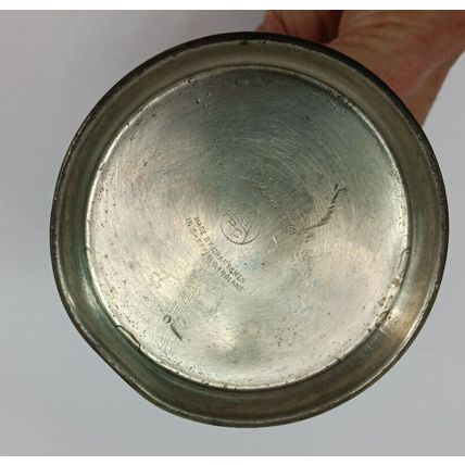 Antique Pewter Lidless Side Spout Metal Tankard Made In Sheffield England