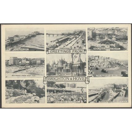 Greetings From Brighton & Hove, Sussex, 1958 - Lansdowne Postcard