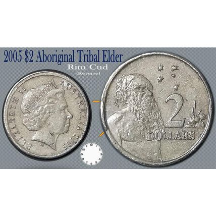 Australia 2005 $2 Aboriginal Tribal Elder - "Rim Cud" REVERSE - Circulated