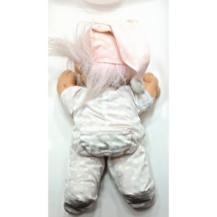 12" Russ Troll Kids Bedtime Baby Doll Pink/White Polka Dot Pyjamas Night Cap TOY