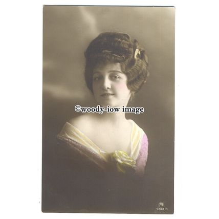 gla0061 - Young Lady in Pink and White Satin/ Lace Dress - postcard