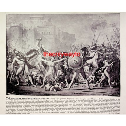 Sabines By JL David, Louvre And Houses Of Parliament, Book Illustration, 1896