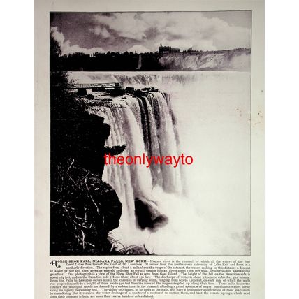Winter Scene, Niagara Falls And Horse Shoe Falls, NY, Book Illustration, 1896