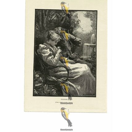Whispers, By H J Stock, Romantic Book Illustration (Print), 1894