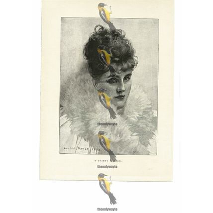Dainty Maiden, By Lucien Davis, Romantic Book Illustration (Print), 1894
