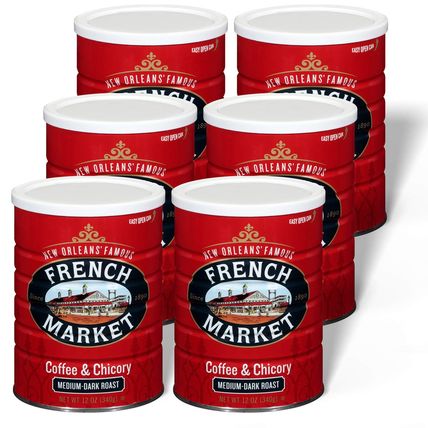 French Market Coffee & Chicory Medium-Dark Roast Ground Coffee, 12Oz Can (Pack o