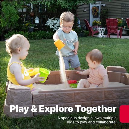 Step2 Naturally Playful Sandbox II, Kids Sand Activity Sensory Play Pit, Summer