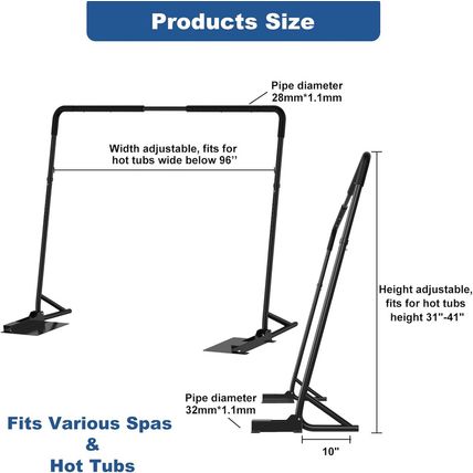 Hot Tub Cover Lifter, Spa Cover Lift, Hot Tub Cover Lift Removal System Height 3