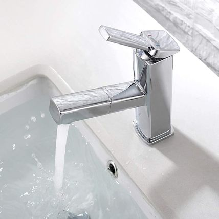KAIYING Bathroom Sink Faucet with Pull Out Sprayer, Single Handle Basin Mixer Ta