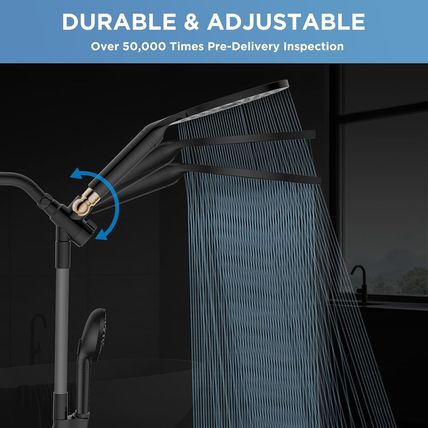 Dual Filtered Rain Shower Head Combo, High Pressure Handheld Shower Head with Ad