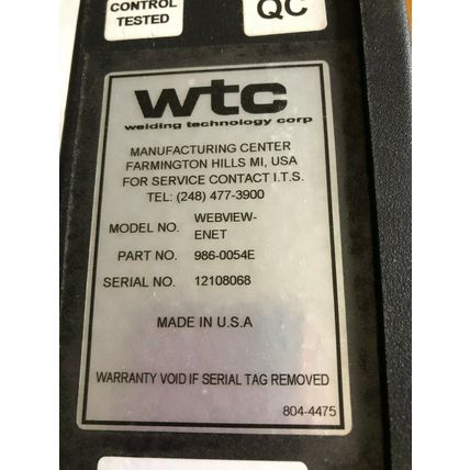 WTC 986-0054E WEBVIEW-ENET ETHERNET TERMINAL,WEBVIEW-ENEY,EN