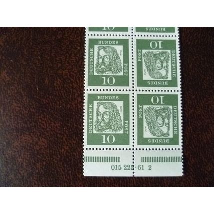Germany 1961 Famous Germans Albrecht Durer 10pf tete-beche mint stamps SG1264
