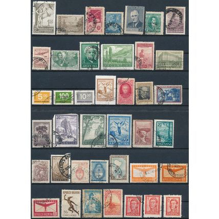 82 Stamp Selection - Argentina - Used Hinged & Unused Hinged