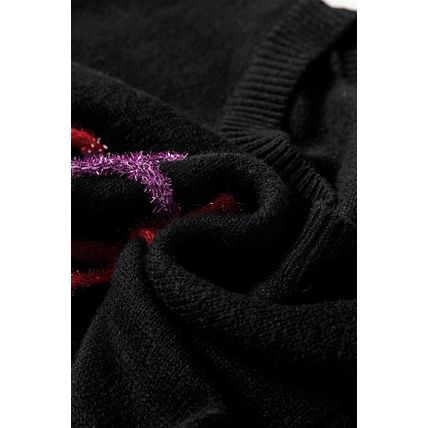 Black Tinsel Merry and Bright Graphic Christmas Sweater
