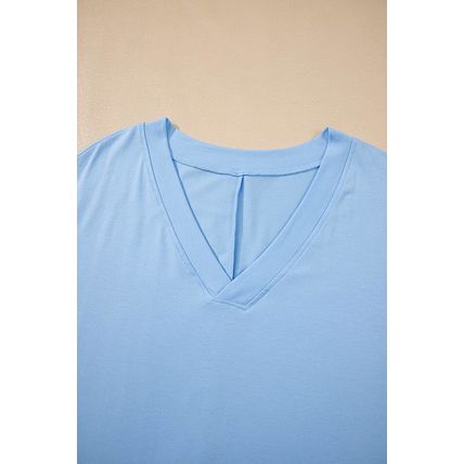 Myosotis Loose Half Sleeve V Neck Knit Romper