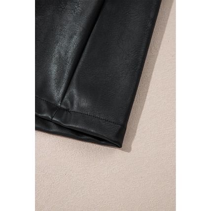 Black Vegan Leather Sleeveless Mini Dress