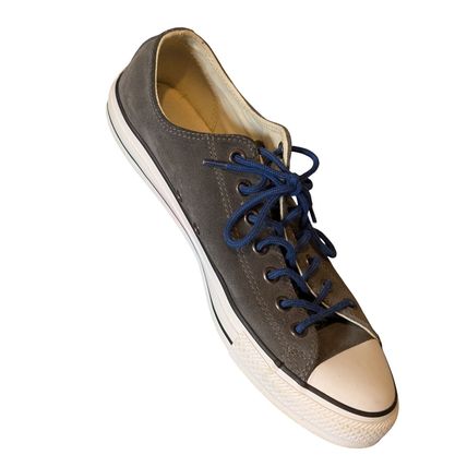 Converse All Star Gray Leather Upper Low Top Shoes Sneakers Men 10 Walking