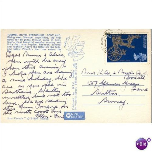 Vintage NPO Dexter Postcard - Tummel River, Perthshire, Scotland - 51306 823598