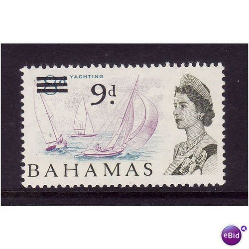 BAHAMAS 1965 9d on 8d YACHTING SG 264 U/M MINT