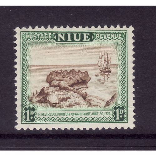 NIUE 1950 1d HMS RESOLUTION SG 114 U/M MINT#2