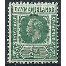 Cayman Islands 1912 SG41 1/2d Green Wmk Multi Crown CA Mounted Mint . ..