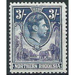 Northern Rhodesia 1938 SG42 3/- Violet & Blue Mounted Mint ....