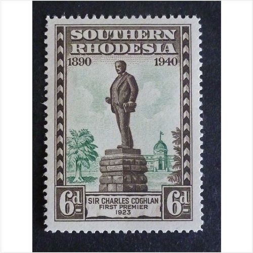 Southern Rhodesia KGVI 1940 BSAC Jubilee 6d Coghlan Mounted Mint MM SG59 stamp