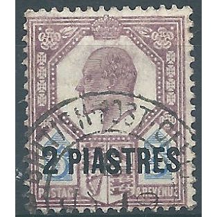 British Levant 1905 SG14 2pi on 5d Dull Purple & Ultramarine Fine Used .. ..