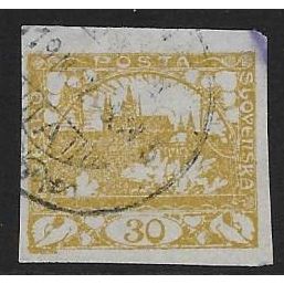 Mi 6: 30 h. brown-olive Definitive Stamp: Hradčany Castle.