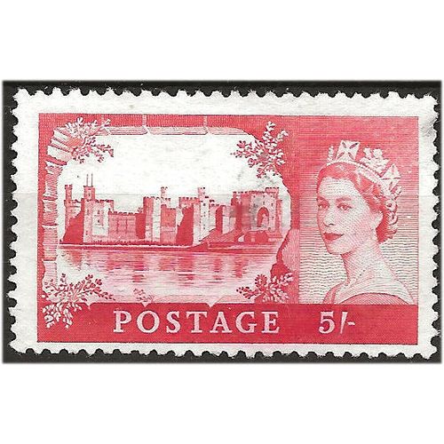 1955 SG537 5/- Rose-Carmine Waterlow High Value thin paper Fine Used. . .