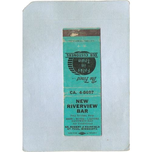 MN St Paul Matchcover Hew Riverview Bar So Robert At Fairfield spare_box1~277