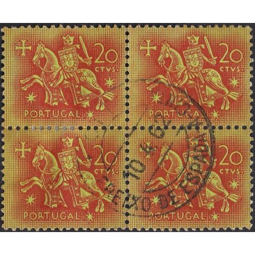 PORTUGAL, Seal of King Dinis, horseback (4), orange 1953, 20 centavos,