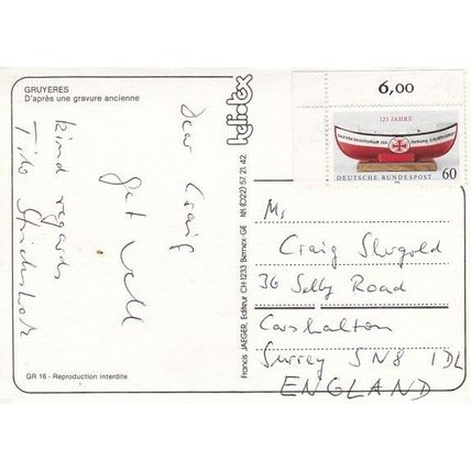 Gruyeres Unkown Artist Postcard used VGC