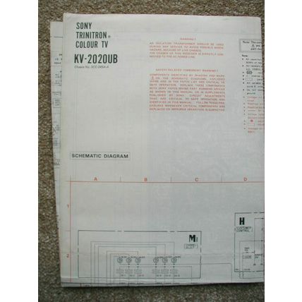 Sony KV-2020UB Schematics ONLY