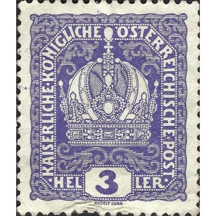 AUSTRIA, Crown, Emperor Franz Joseph, violet 1916, 3h