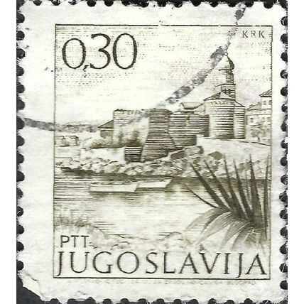 YUGOSLAVIA, Castle on Krk Island, brown olive 1972, 0.30din, #3