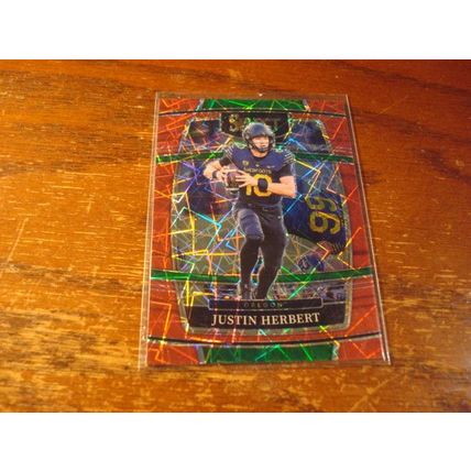 2022 Panini Select Draft Picks, Red Lazer Prizm, Concourse, JUSTIN HERBERT,