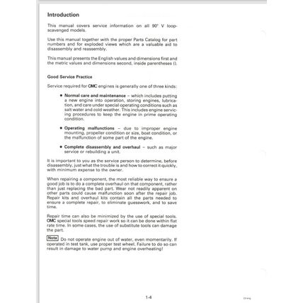 Johnson Evinrude 125C 130 200 225 250 90° LV Outboard Service Manual 1996 PDF