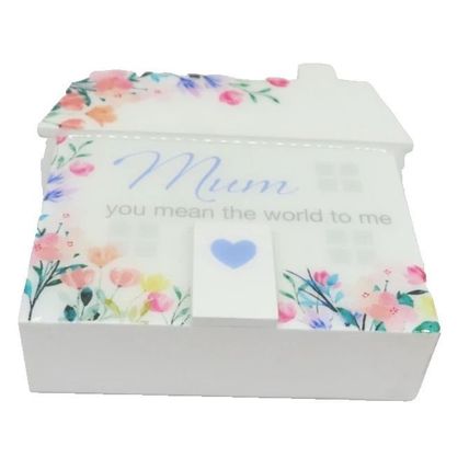 Mum Freestanding Ornament Mum You Mean the World to Me House Shaped 10CM Gift