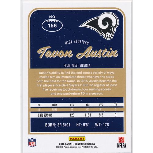 2016 Donruss Football 156 Tavon Austin Los Angeles Rams