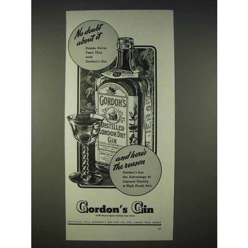 1940 Gordon's Gin Ad - No Doubt About It