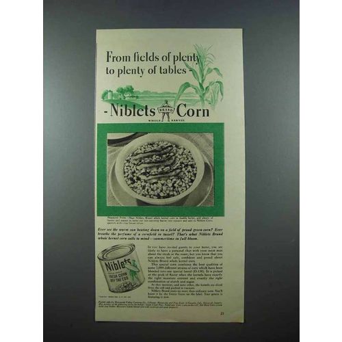1940 Green Giant Niblets Corn Ad - Fields of Plenty