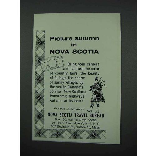 1961 Nova Scotia Canada Tourism Ad - Picture Autumn
