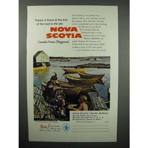 1961 Nova Scotia Canada Tourism Ad - Road to the Sea