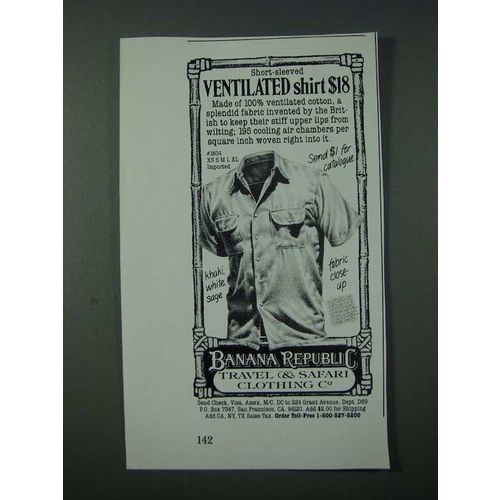 1986 Banana Republic Short-Sleeved Ventilated Shirt Ad